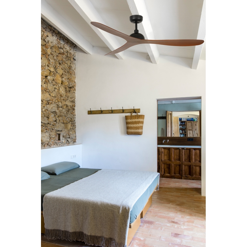 FARO 33447WT - Stropný ventilátor GOTLAND L hnedá/čierna pr. 132 cm Wi-Fi Tuya + diaľkové ovládanie