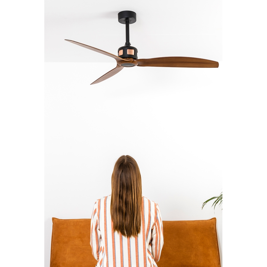 FARO 33451WT - Stropný ventilátor COPPER FAN M pr. 128 cm hnedá/čierna Wi-Fi Tuya + diaľkové ovládanie