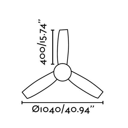FARO 33455 - Stropný ventilátor MINI UFO 2xE27/20W/230V