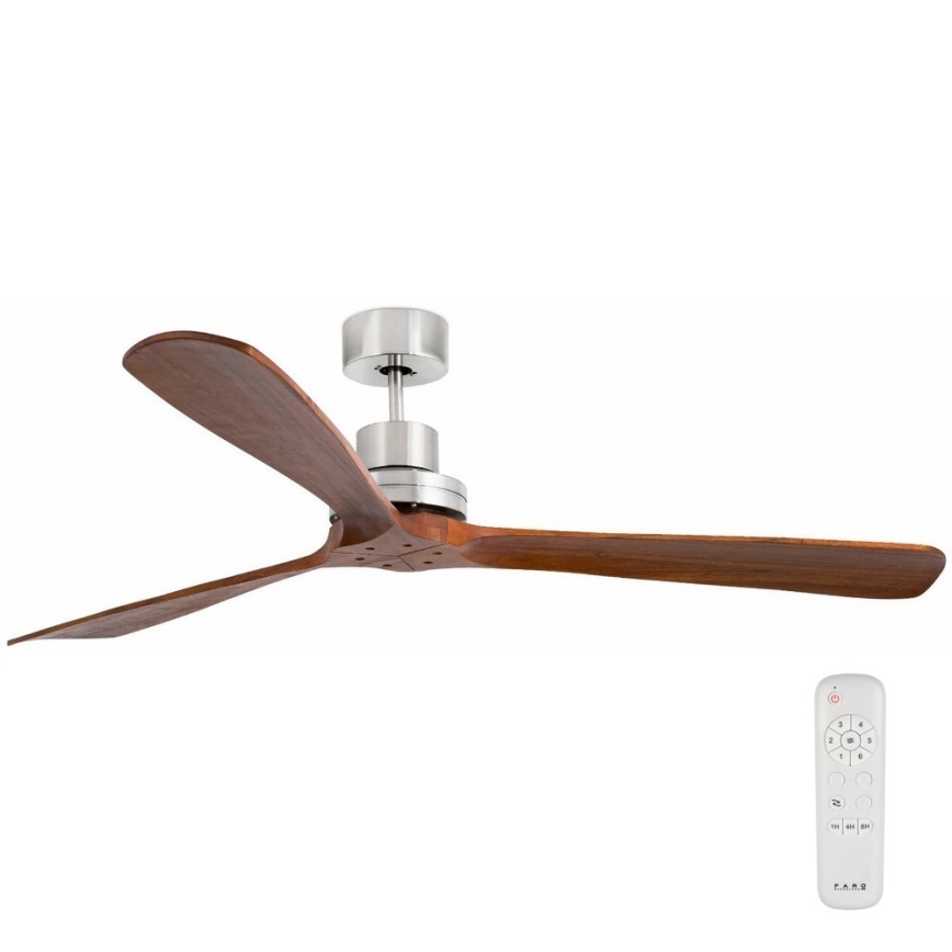 FARO 33464DC - Stropný ventilátor LANTAU XL hnedá/matný chróm pr. 168 cm + diaľkové ovládanie