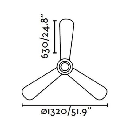 FARO 33472N - Stropný ventilátor NIAS matný chróm/hnedá pr. 132 cm + diaľkové ovládanie