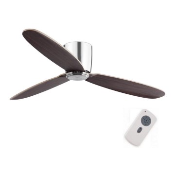 FARO 33472N - Stropný ventilátor NIAS matný chróm/hnedá pr. 132 cm + diaľkové ovládanie
