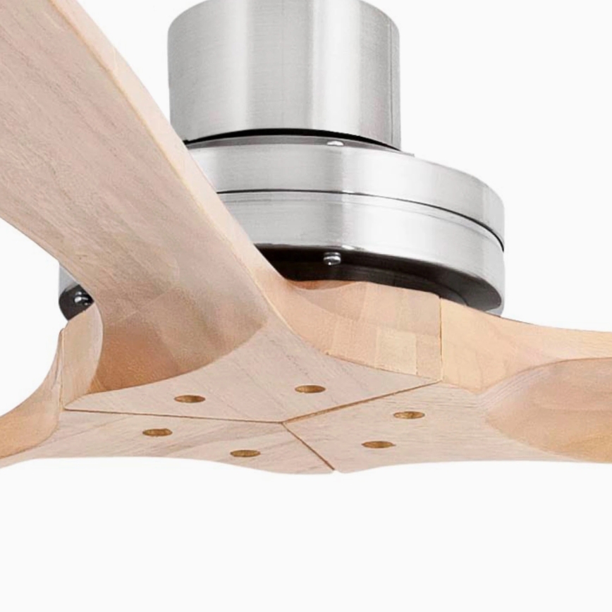 FARO 33504DC - Stropný ventilátor LANTAU XL drevo/matný chróm pr. 168 cm + diaľkové ovládanie