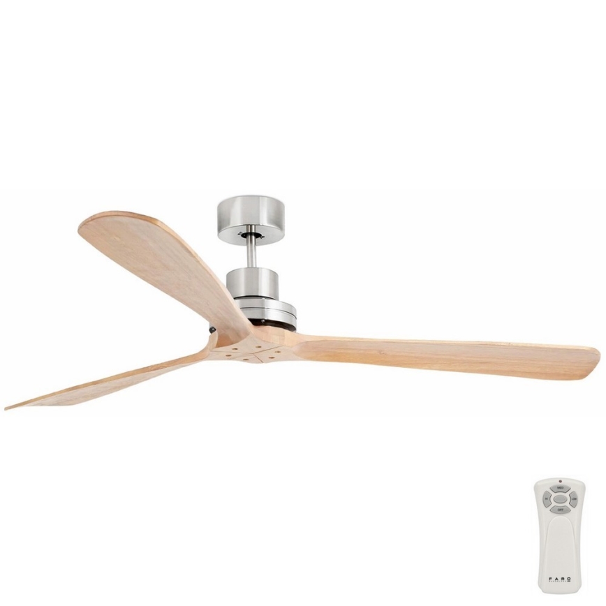 FARO 33504DC - Stropný ventilátor LANTAU XL drevo/matný chróm pr. 168 cm + diaľkové ovládanie