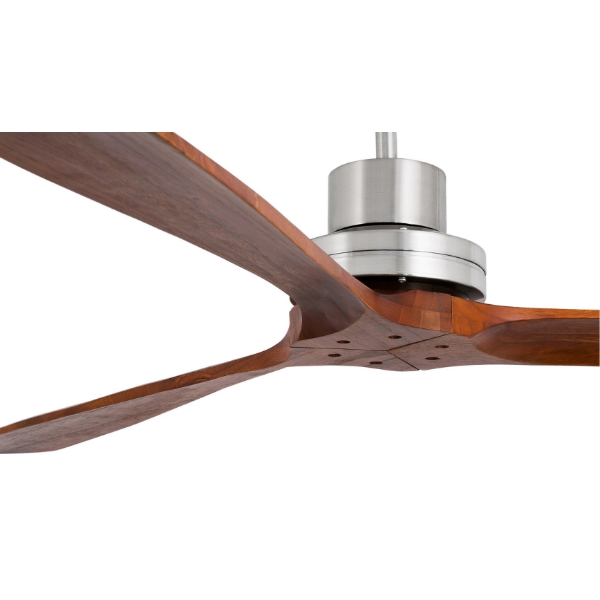 FARO 33508DC - Stropný ventilátor MINI LANTAU matný chróm/hnedá pr. 108 cm + diaľkové ovládanie