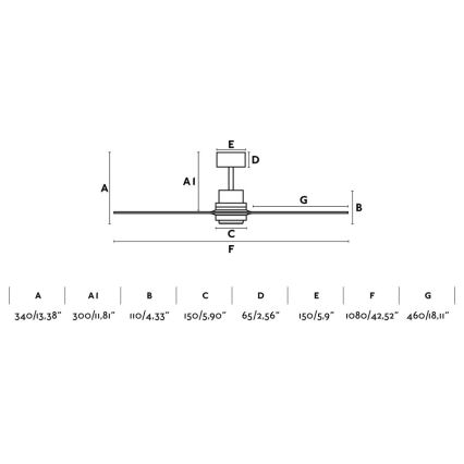 FARO 33508DC - Stropný ventilátor MINI LANTAU matný chróm/hnedá pr. 108 cm + diaľkové ovládanie