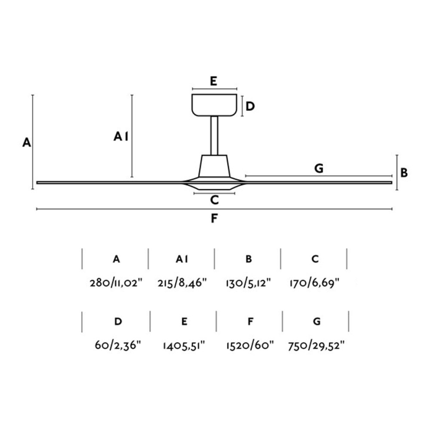 FARO 33511 - Stropný ventilátor MOREA pr. 152 cm + diaľkové ovládanie