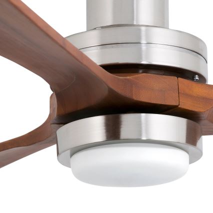 FARO 33518DC - LED Stropný ventilátor LANTAU LED/15W/230V matný chróm/drevo + diaľkové ovládanie