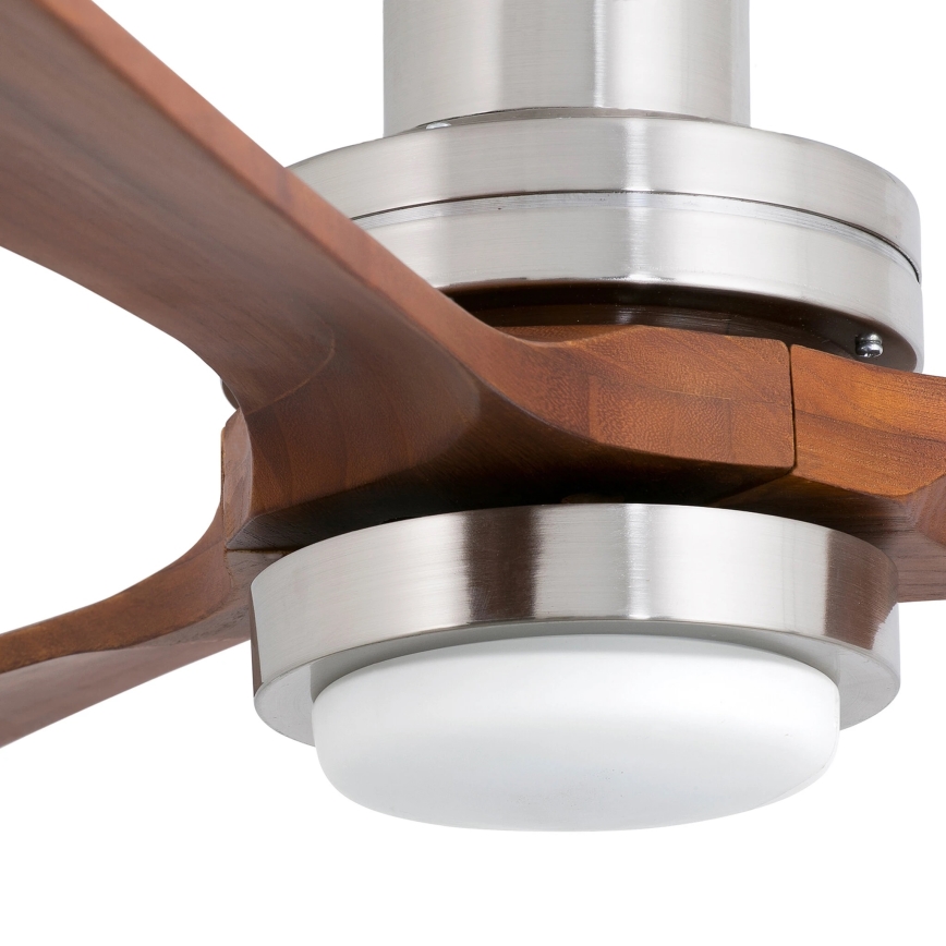 FARO 33518DC - LED Stropný ventilátor LANTAU LED/15W/230V matný chróm/drevo + diaľkové ovládanie