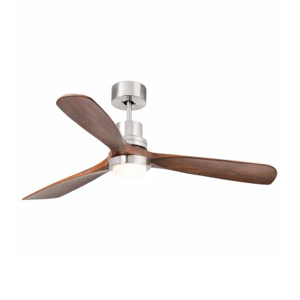 FARO 33518DC - LED Stropný ventilátor LANTAU LED/15W/230V matný chróm/drevo + diaľkové ovládanie