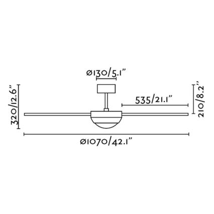 FARO 33600 - Stropný ventilátor FEROE 2xE14/40W/230V