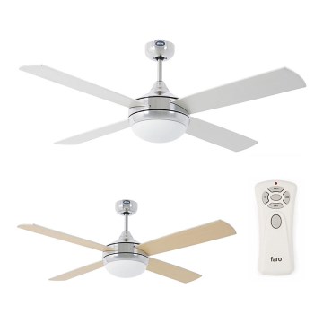 FARO 33701 - Stropný ventilátor ICARIA s diaľkovým ovládačom 2xE27/20W/230V šedá pr. 132 cm + diaľkové ovládanie