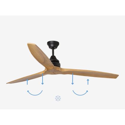FARO 33718DC - Stropný ventilátor ALO L drevo/čierna pr. 152 cm  + diaľkové ovládanie