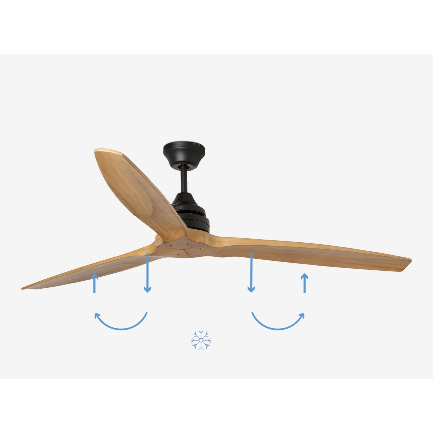 FARO 33718DC - Stropný ventilátor ALO L drevo/čierna pr. 152 cm  + diaľkové ovládanie