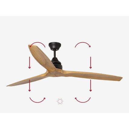 FARO 33718DC - Stropný ventilátor ALO L drevo/čierna pr. 152 cm  + diaľkové ovládanie