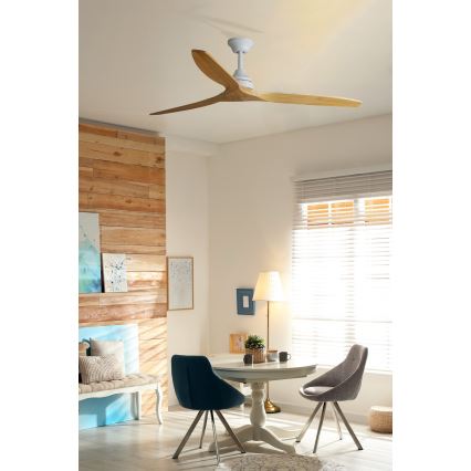 FARO 33728DC - Stropný ventilátor ALO L drevo/biela pr. 152 cm + diaľkové ovládanie