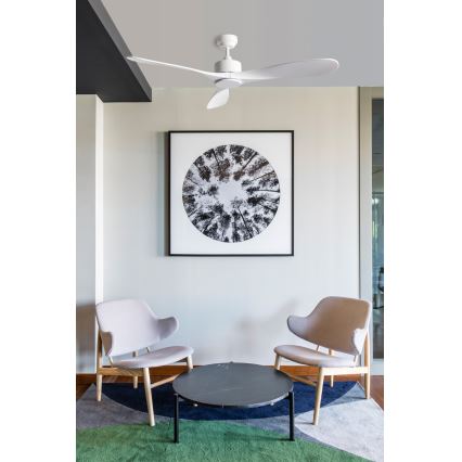 FARO 33750DCWT - Stropný ventilátor LUZON L biela pr. 132 cm Wi-Fi Tuya + diaľkové ovládanie
