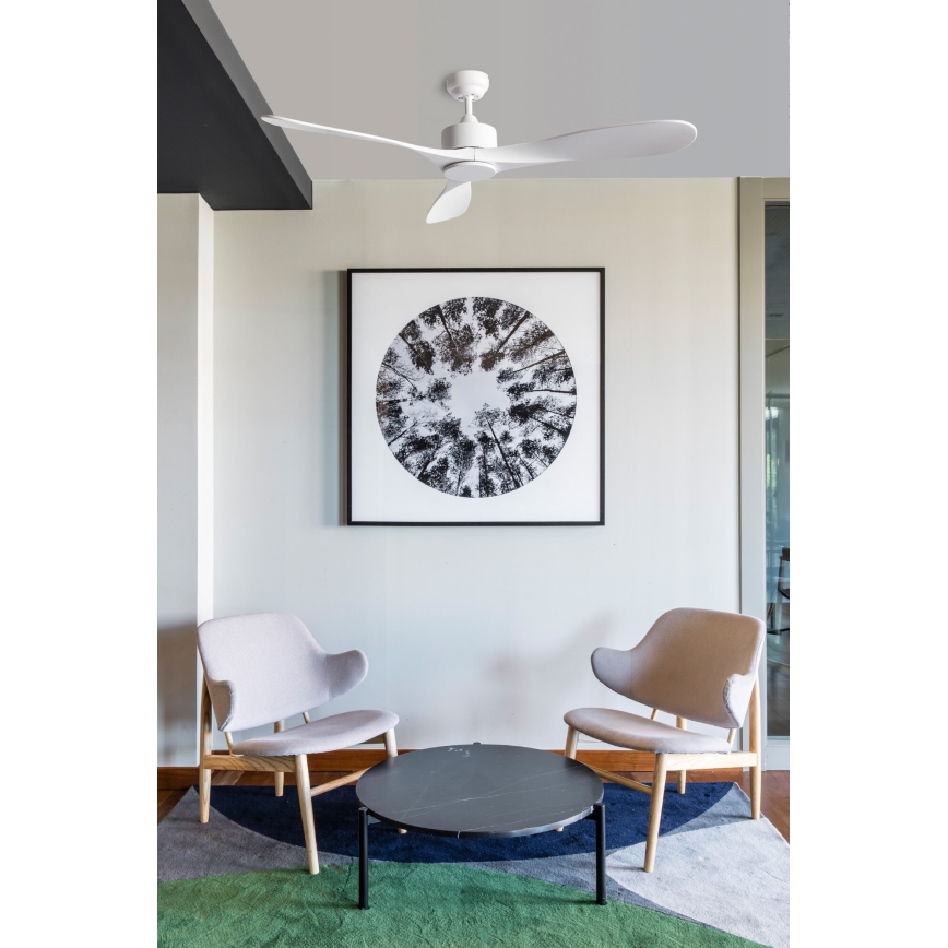 FARO 33750DCWT - Stropný ventilátor LUZON L biela pr. 132 cm Wi-Fi Tuya + diaľkové ovládanie