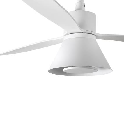 FARO 33760WT-22 - LED Stmievateľný stropný ventilátor AMELIA L CONE LED/20W/230V 2700/3500/5000K biela+ pr. 132 cm Wi-Fi Tuya + diaľkové ovládanie