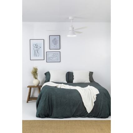 FARO 33760WT-22 - LED Stmievateľný stropný ventilátor AMELIA L CONE LED/20W/230V 2700/3500/5000K biela pr. 132 cm Wi-Fi Tuya + diaľkové ovládanie