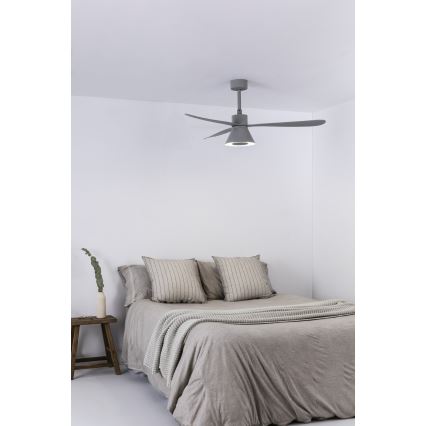 FARO 33762WT-24 - stmievateľný LED stropný ventilátor AMELIA L CONE LED/20W/230V 2700/3500/5000K sivá, priemer 132 cm, Wi-Fi Tuya + diaľkové ovládanie