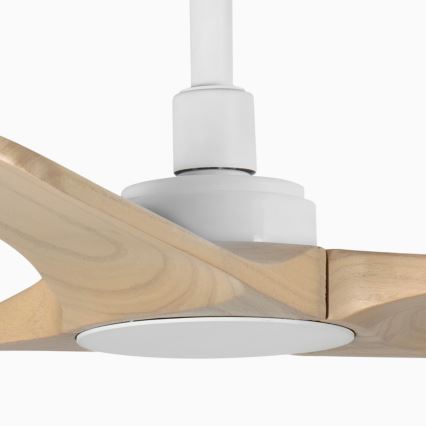 FARO 33805WT - Stropný ventilátor HEYWOOD S drevo/biela pr. 90 cm Wi-Fi Tuya + diaľkové ovládanie