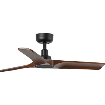 FARO 33806WT - Stropný ventilátor HEYWOOD S drevo/čierna pr. 90 cm Wi-Fi Tuya + diaľkové ovládanie