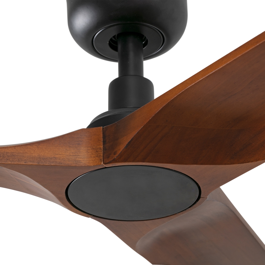 FARO 33806WT - Stropný ventilátor HEYWOOD S drevo/čierna pr. 90 cm Wi-Fi Tuya + diaľkové ovládanie