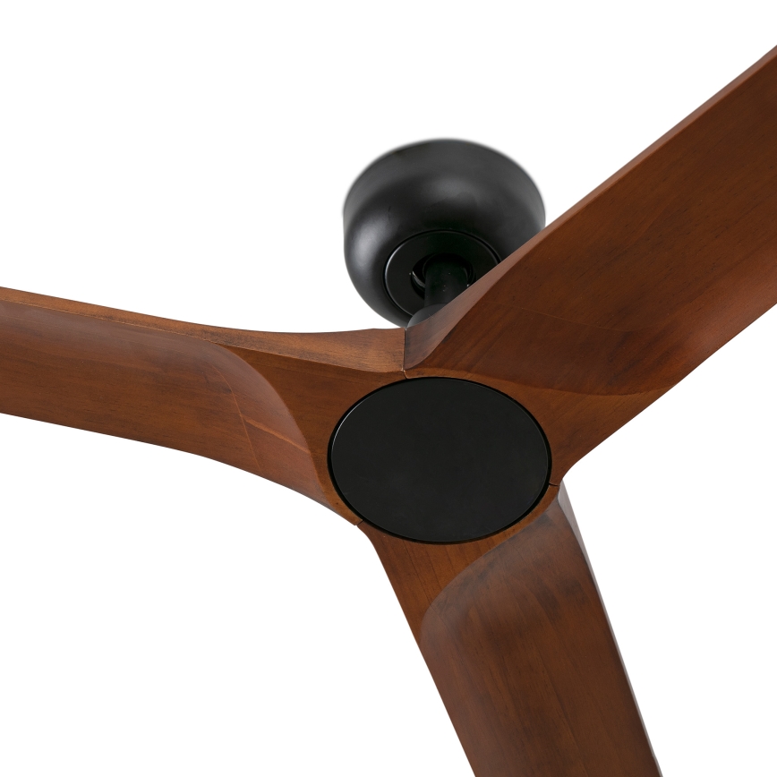 FARO 33806WT - Stropný ventilátor HEYWOOD S drevo/čierna pr. 90 cm Wi-Fi Tuya + diaľkové ovládanie