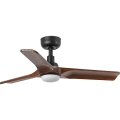 FARO 33806WT1S - LED stmievateľný stropný ventilátor HEYWOOD S LED/10W/230V 2700/3000/4000K pr. 90 cm drevo/čierna Wi-Fi Tuya + diaľkové ovládanie