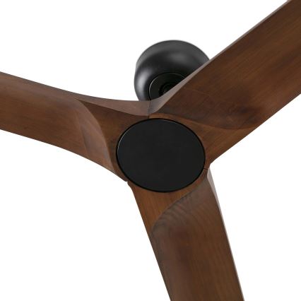 FARO 33809WT - Stropný ventilátor HEYWOOD L drevo/čierna pr. 132 cm Wi-Fi Tuya + diaľkové ovládanie