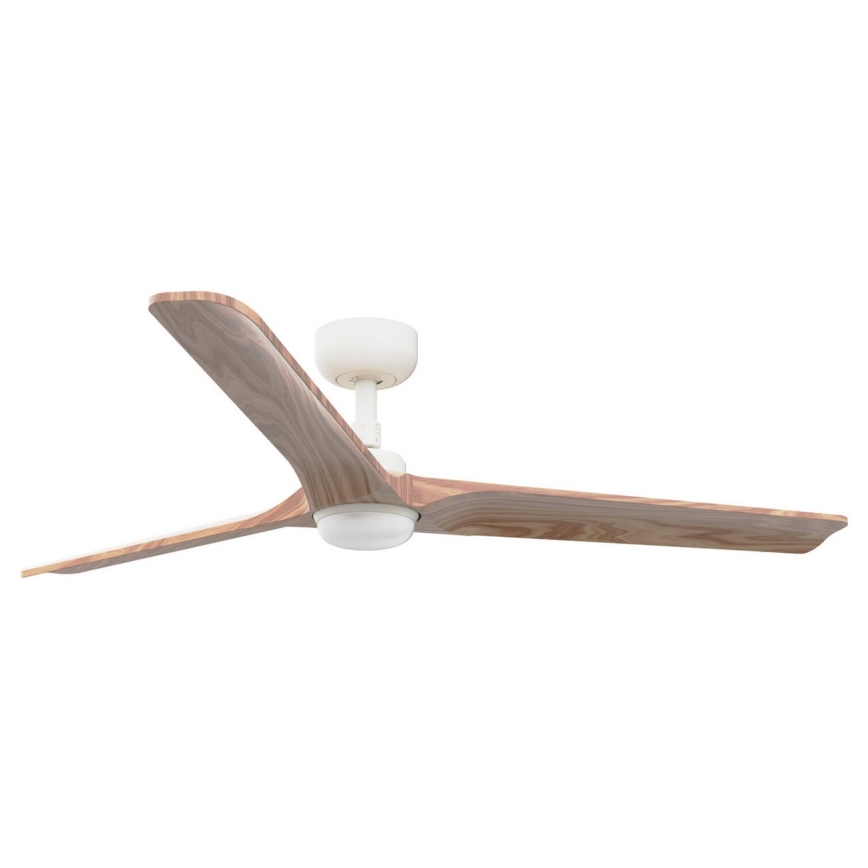 FARO 33810-1TW - LED Stmievateľný stropný ventilátor HEYWOOD L LED/10W/230V 2700/4000/6000K drevo/biela pr. 132 cm + diaľkové ovládanie
