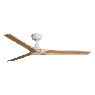 FARO 33810WT - Stropný ventilátor HEYWOOD L drevo/biela pr. 132 cm Wi-Fi Tuya + diaľkové ovládanie