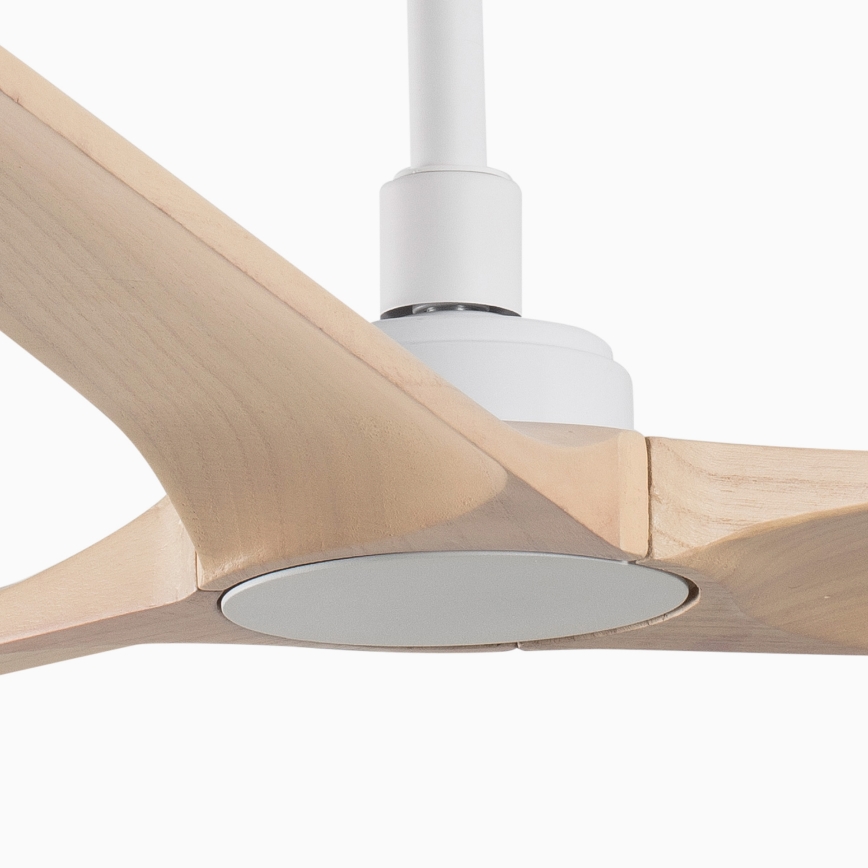 FARO 33810WT - Stropný ventilátor HEYWOOD L drevo/biela pr. 132 cm Wi-Fi Tuya + diaľkové ovládanie