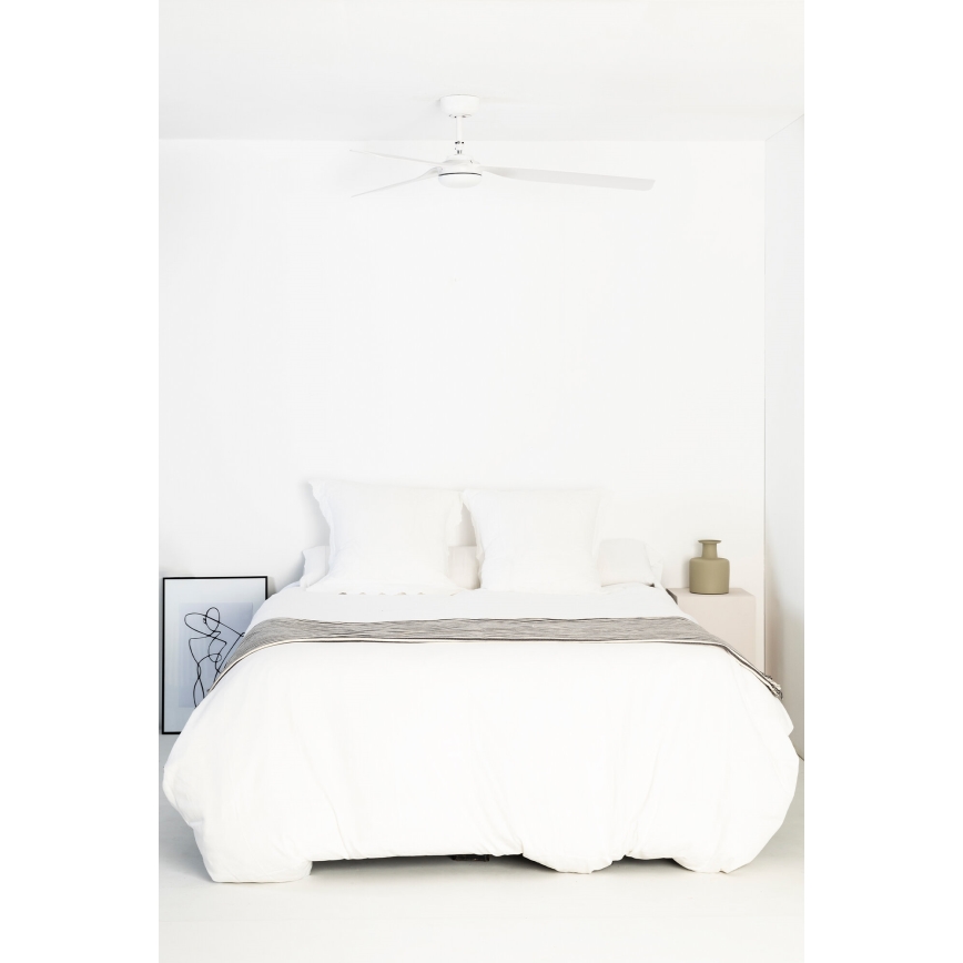 FARO 33814WT - Stropný ventilátor PUNT M biela pr. 132 cm Wi-Fi Tuya + diaľkové ovládanie