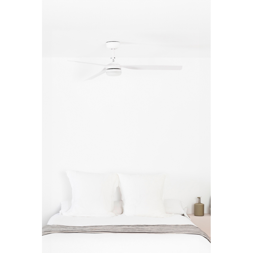 FARO 33814WT1S - LED stmievateľný stropný ventilátor PUNT M LED/18W/230V 2700/3000/4000K pr. 132 cm biela Wi-Fi Tuya + diaľkové ovládanie