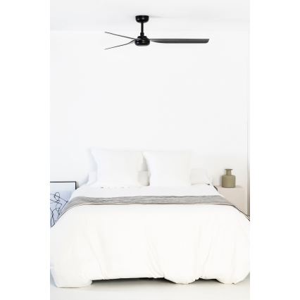 FARO 33815WT - Stropný ventilátor PUNT M čierna pr. 132 cm Wi-Fi Tuya + diaľkové ovládanie