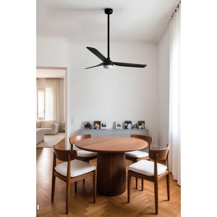 FARO 33815WT1S - LED stmievateľný stropný ventilátor PUNT M LED/18W/230V 2700/3000/4000K pr. 132 cm čierna Wi-Fi Tuya + diaľkové ovládanie