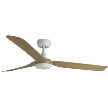 FARO 33816WT - Stropný ventilátor PUNT M hnedá/biela pr. 132 cm Wi-Fi Tuya + diaľkové ovládanie