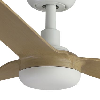 FARO 33816WT - Stropný ventilátor PUNT M hnedá/biela pr. 132 cm Wi-Fi Tuya + diaľkové ovládanie
