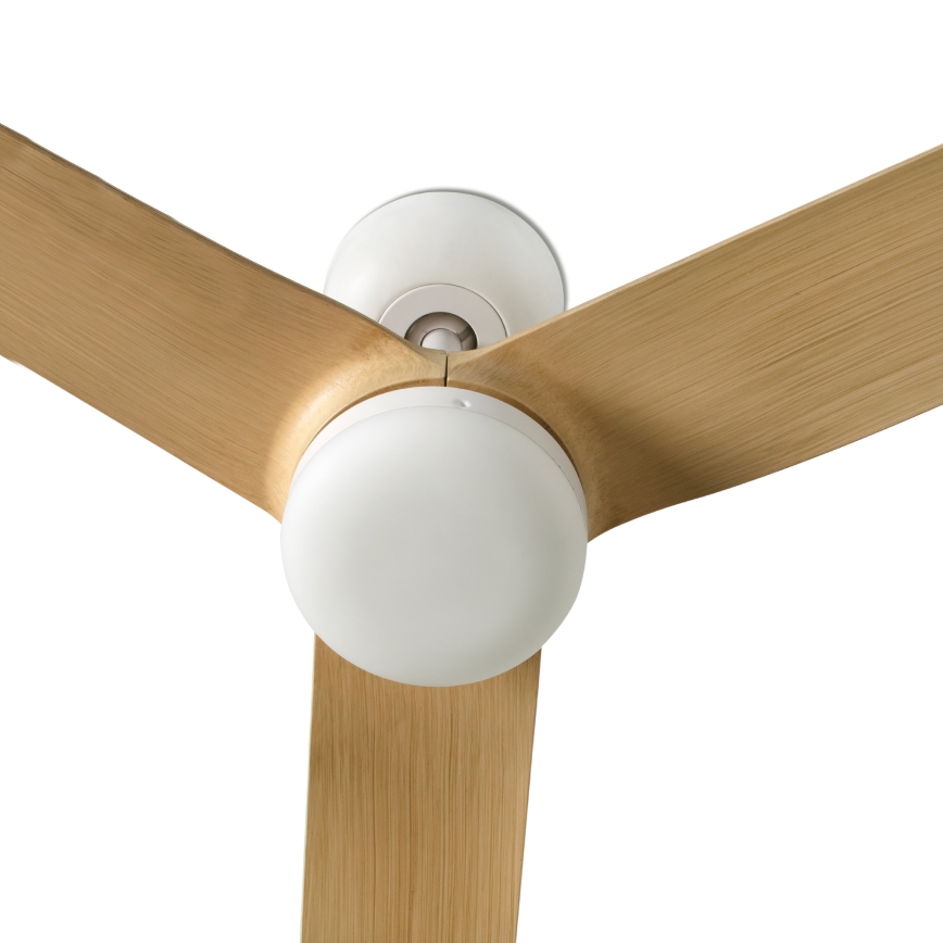 FARO 33816WT - Stropný ventilátor PUNT M hnedá/biela pr. 132 cm Wi-Fi Tuya + diaľkové ovládanie