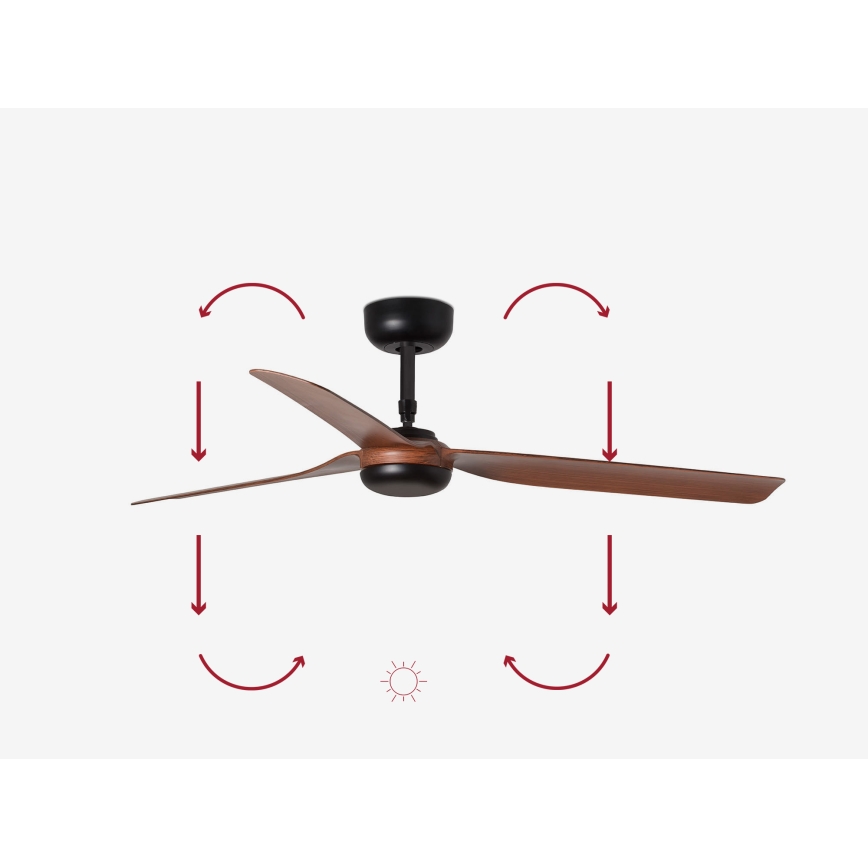 FARO 33817 - Stropný ventilátor PUNT hnedá/čierna pr. 130 cm + diaľkové ovládanie