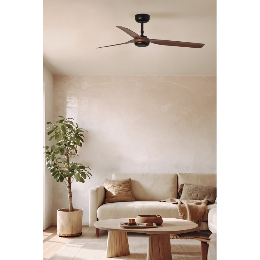 FARO 33817WT - Stropný ventilátor PUNT M hnedá/čierna pr. 132 cm Wi-Fi Tuya + diaľkové ovládanie