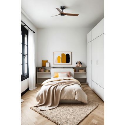 FARO 33823 - Stropný ventilátor MINI PUNT S hnedá/čierna pr. 90 cm + diaľkové ovládanie