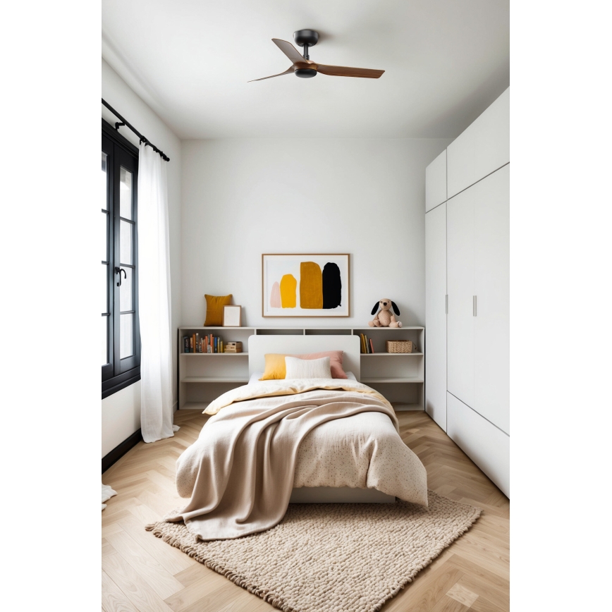 FARO 33823 - Stropný ventilátor MINI PUNT S hnedá/čierna pr. 90 cm + diaľkové ovládanie