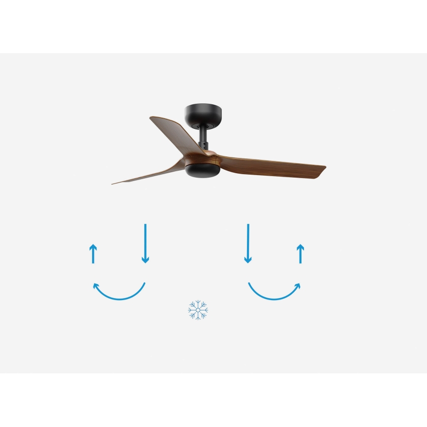 FARO 33823 - Stropný ventilátor MINI PUNT S hnedá/čierna pr. 90 cm + diaľkové ovládanie