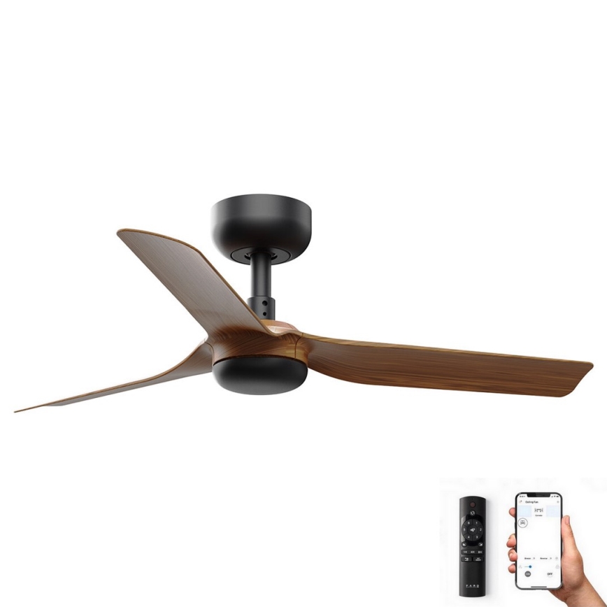 FARO 33823WP - Stropný ventilátor MINI PUNT S hnedá/čierna pr. 90 cm SMART + diaľkové ovládanie