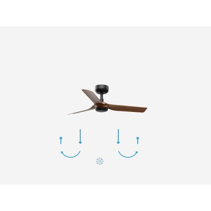 FARO 33823WP - Stropný ventilátor MINI PUNT S hnedá/čierna pr. 90 cm SMART + diaľkové ovládanie
