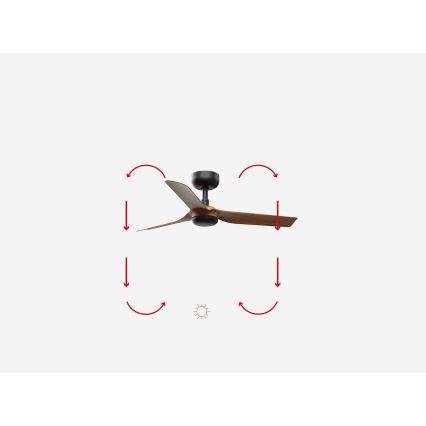 FARO 33823WP - Stropný ventilátor MINI PUNT S hnedá/čierna pr. 90 cm SMART + diaľkové ovládanie