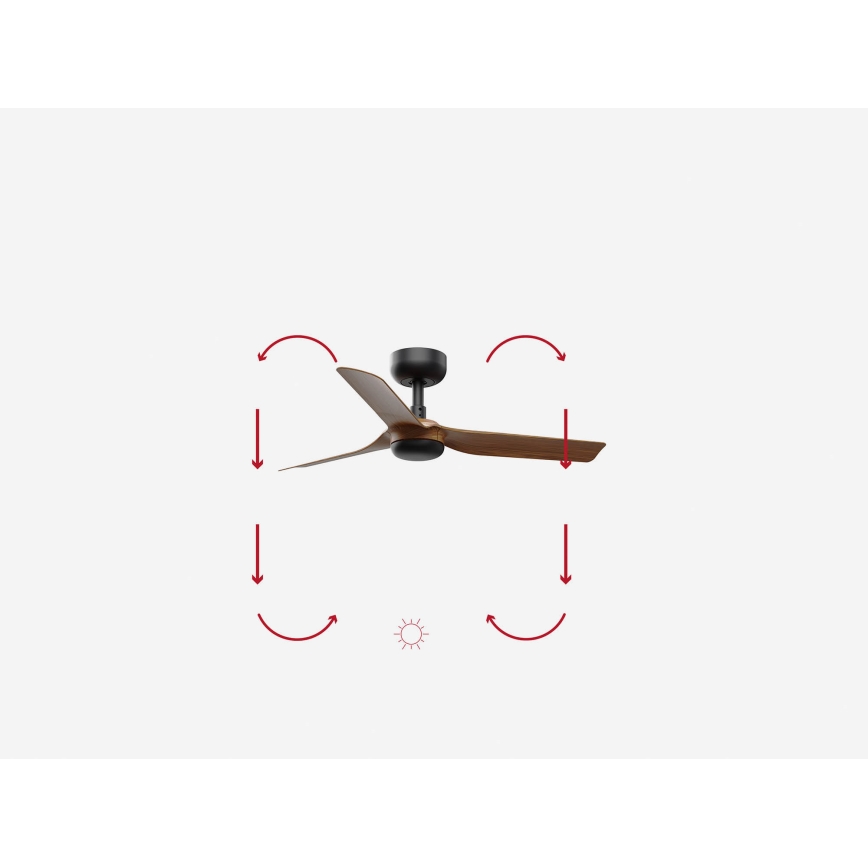 FARO 33823WP - Stropný ventilátor MINI PUNT S hnedá/čierna pr. 90 cm SMART + diaľkové ovládanie